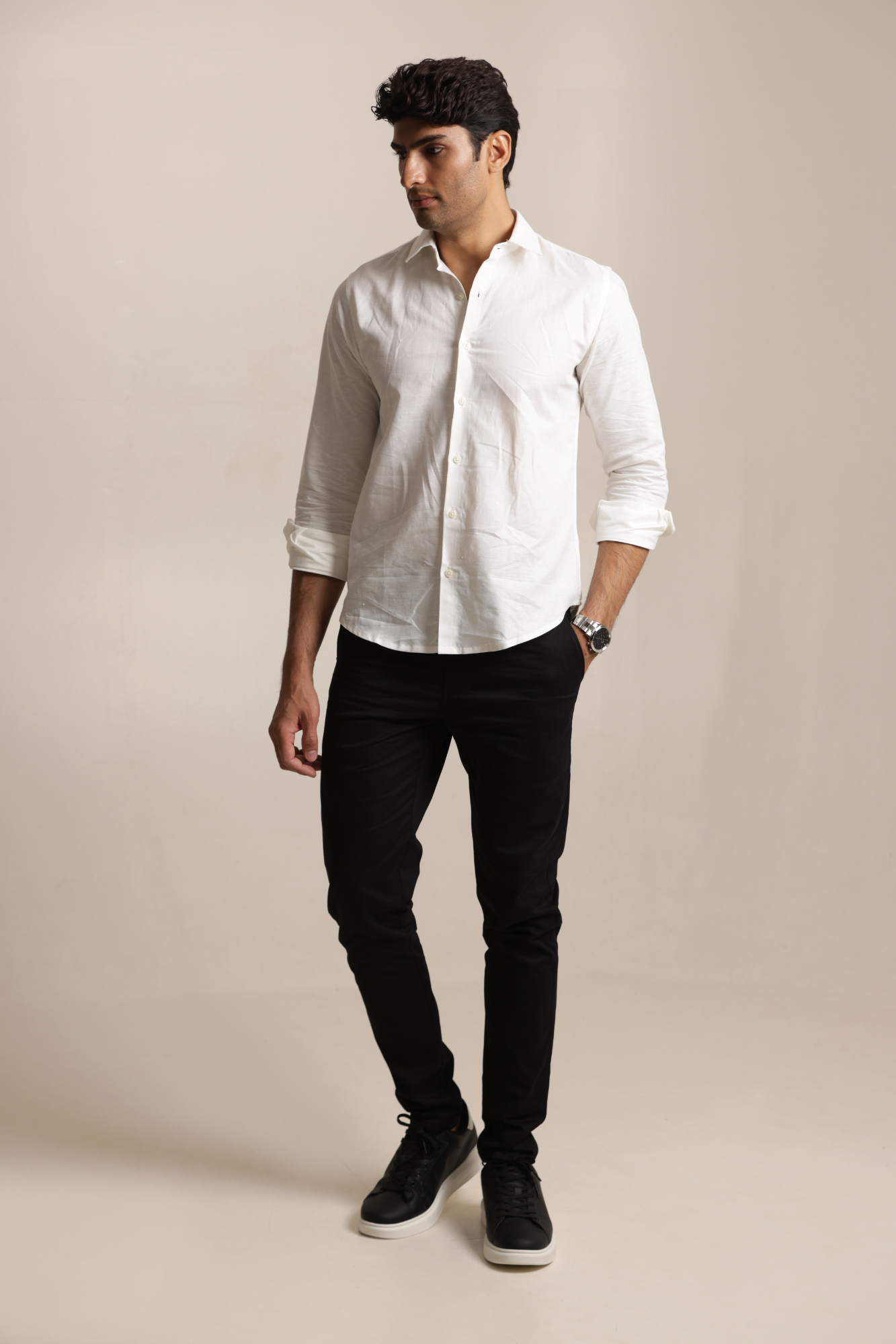 Classic Slim Fit Chinos Trouser Black