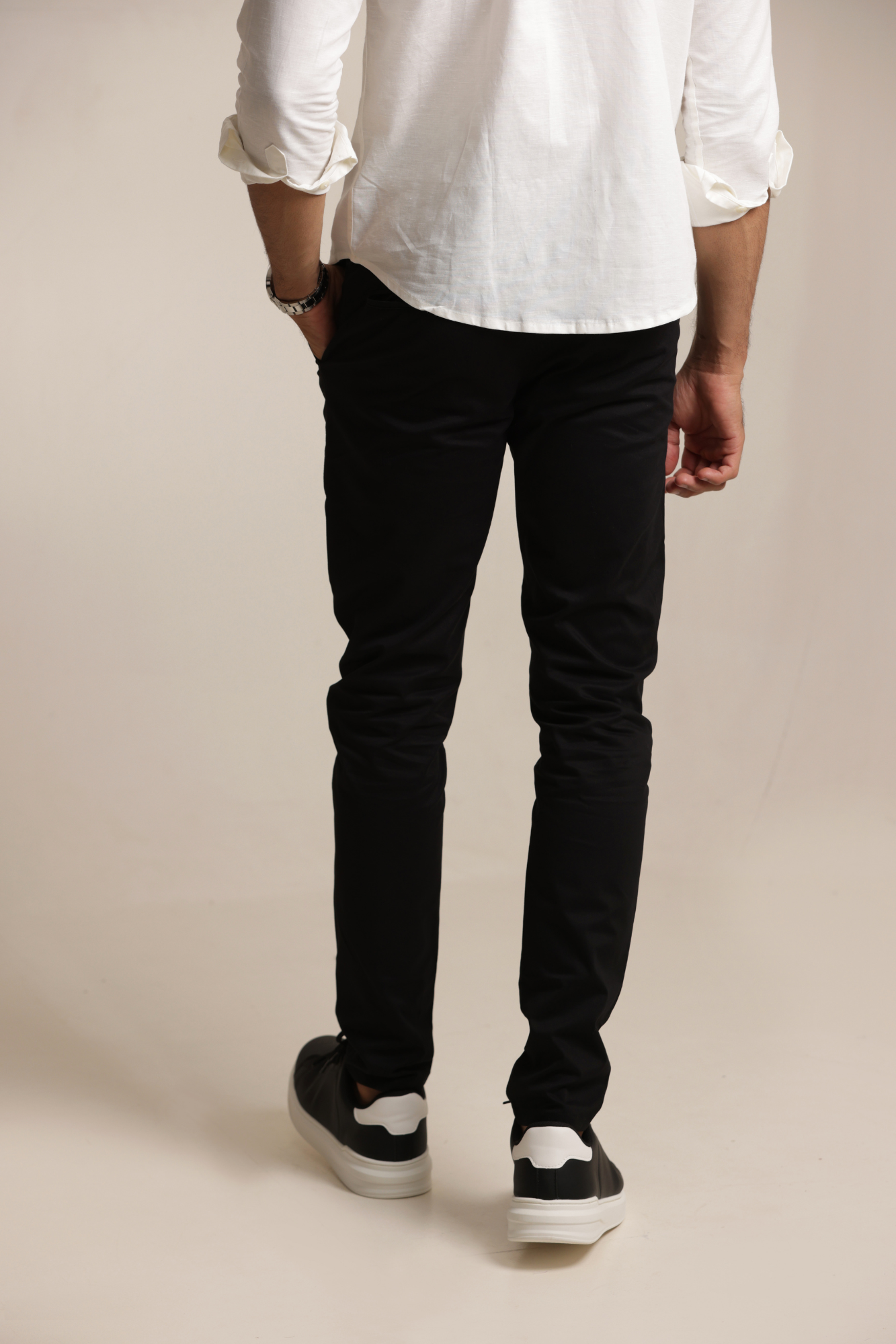 Classic Slim Fit Chinos Trouser Black