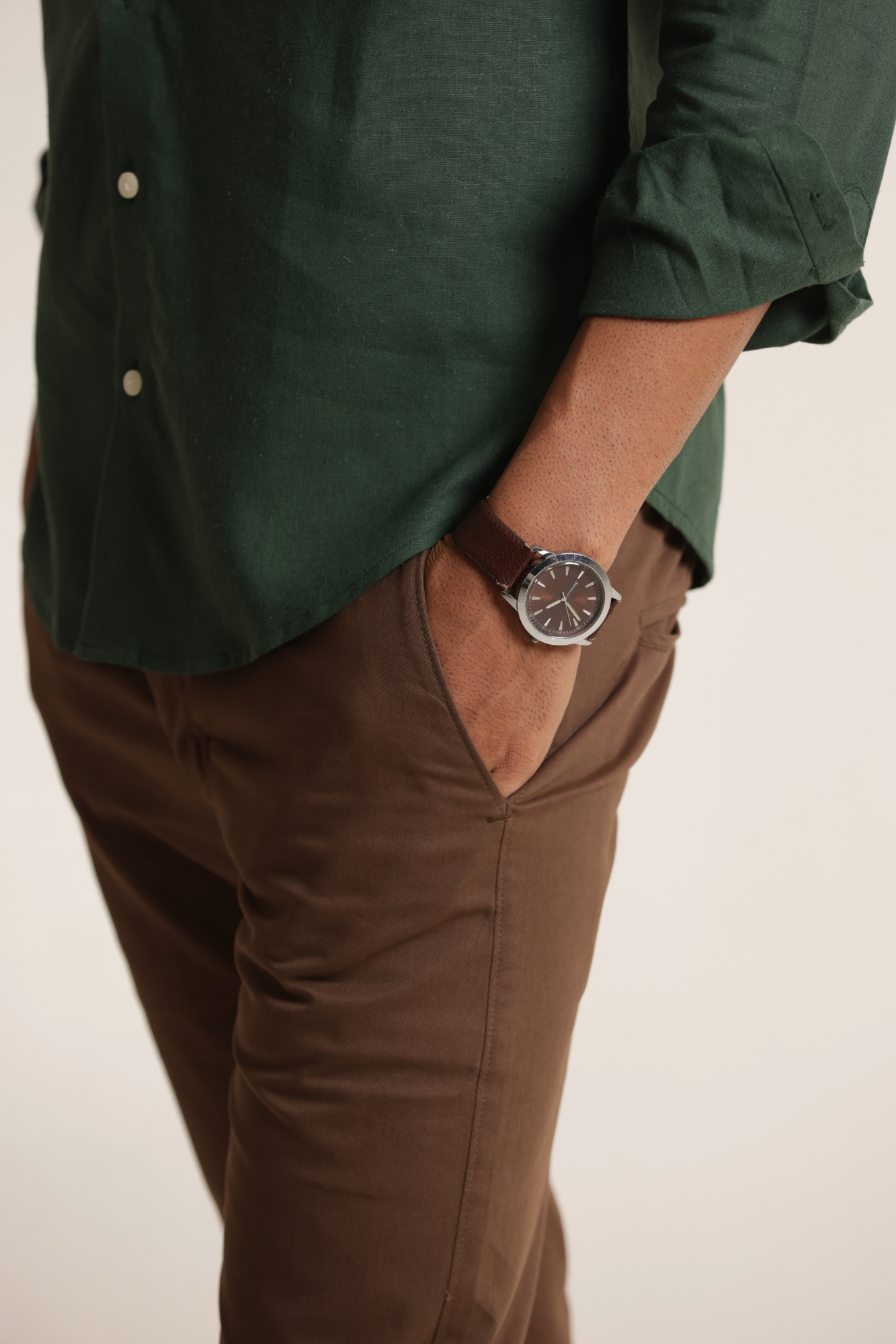 Classic Slim Fit Chinos Trouser Brown