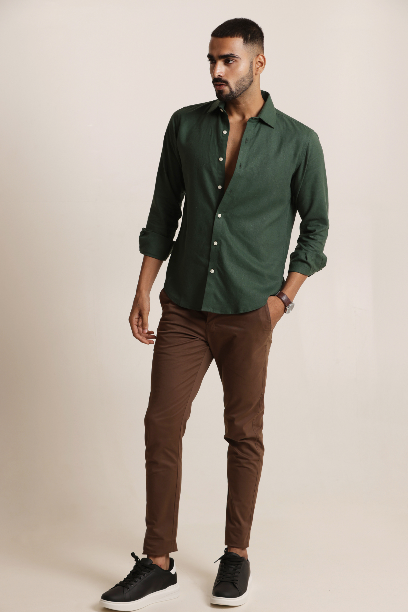 Classic Slim Fit Chinos Trouser Brown