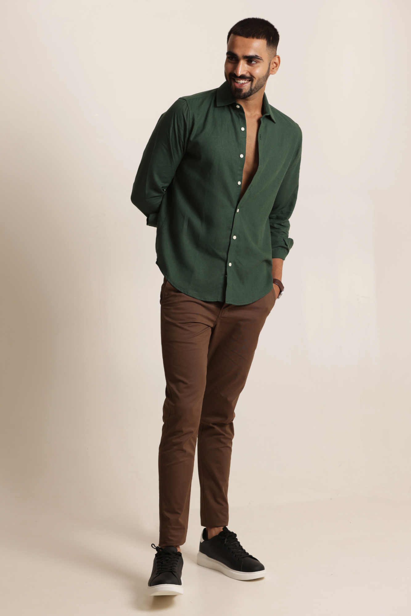 Classic Slim Fit Chinos Trouser Brown