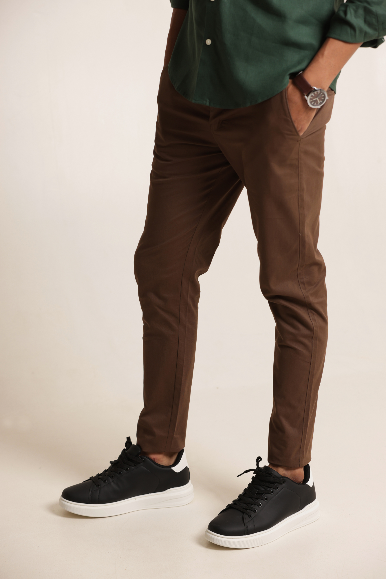 Classic Slim Fit Chinos Trouser Brown