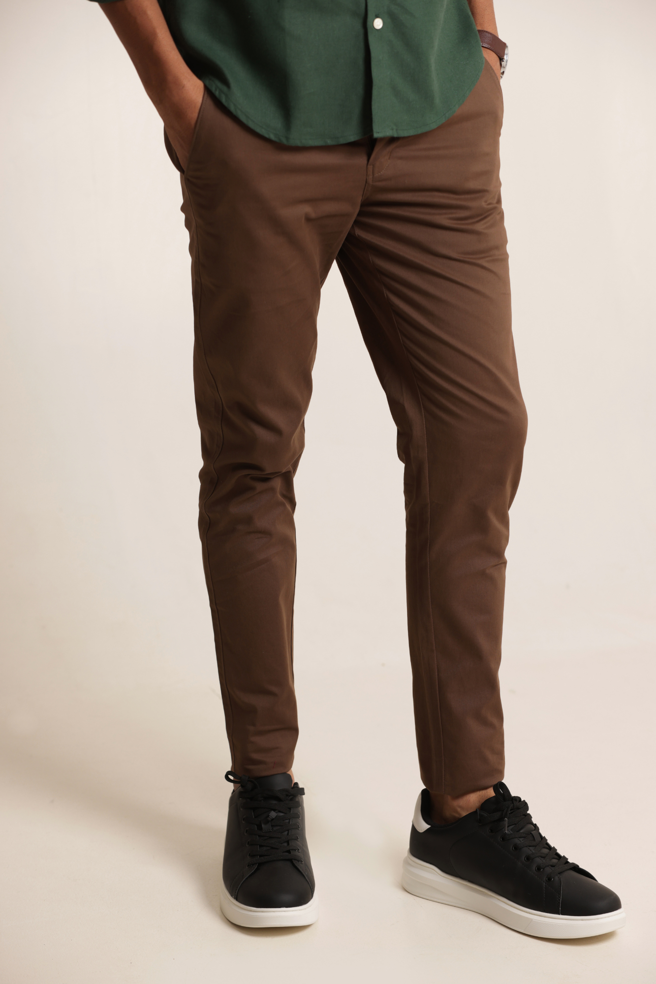 Classic Slim Fit Chinos Trouser Brown