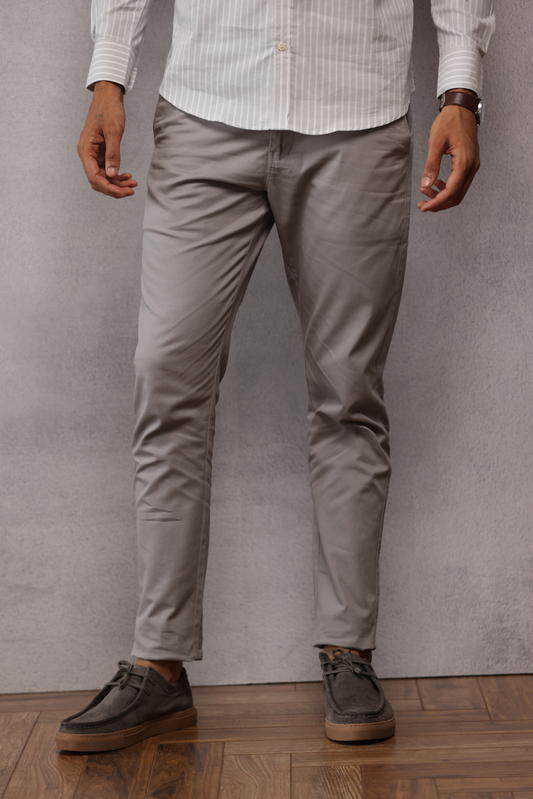 Classic Slim Fit Chinos Trouser Grey