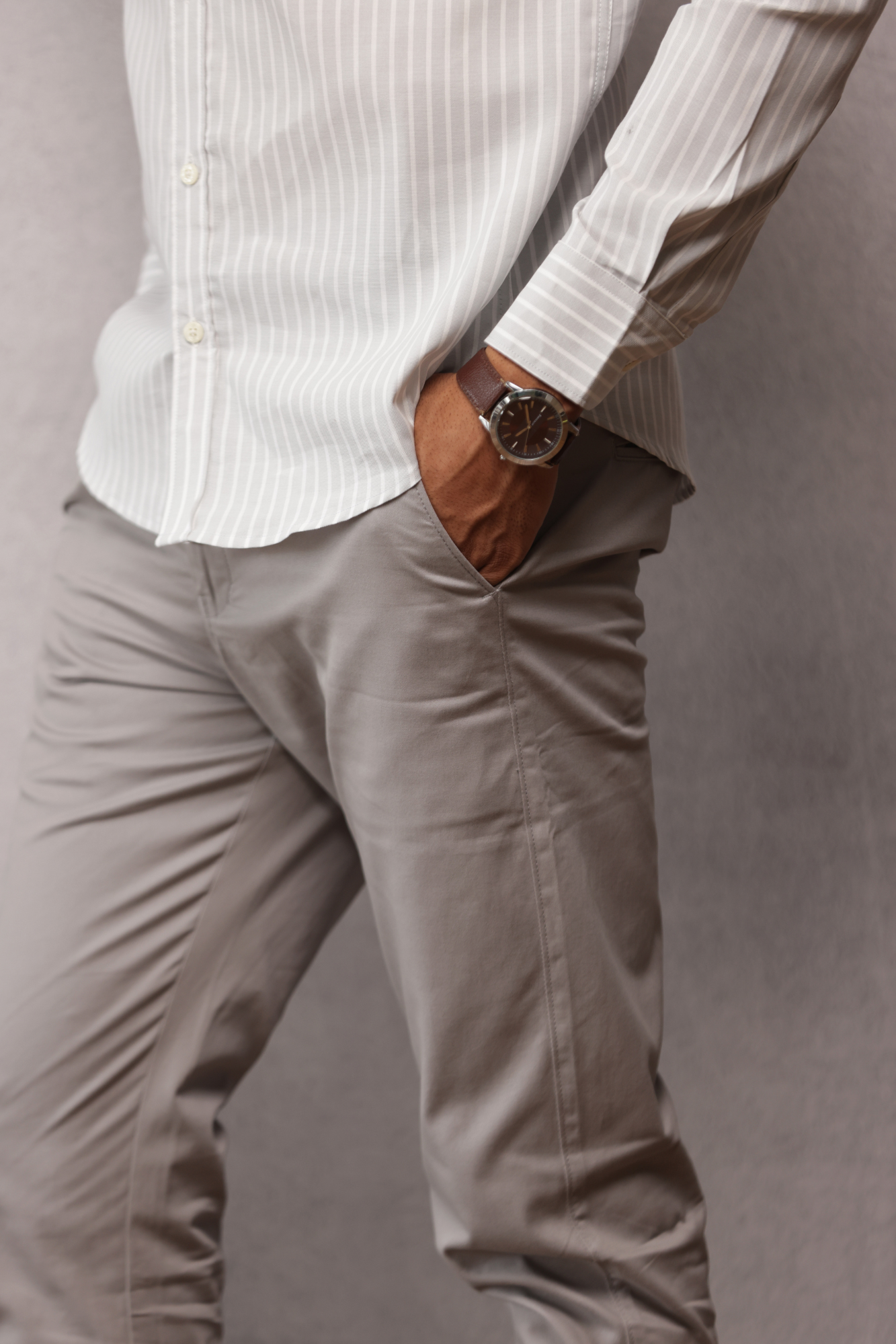 Classic Slim Fit Chinos Trouser Grey