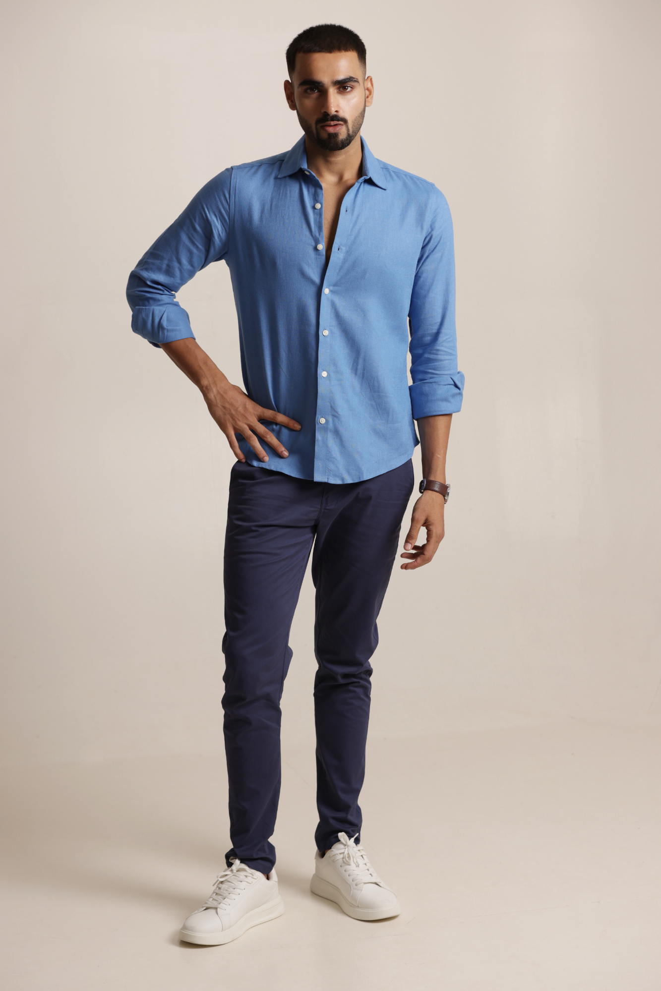 Classic Slim Fit Chinos Trouser Navy Blue