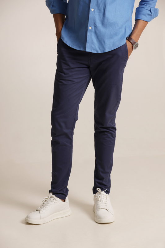 Classic Slim Fit Chinos Trouser Navy Blue