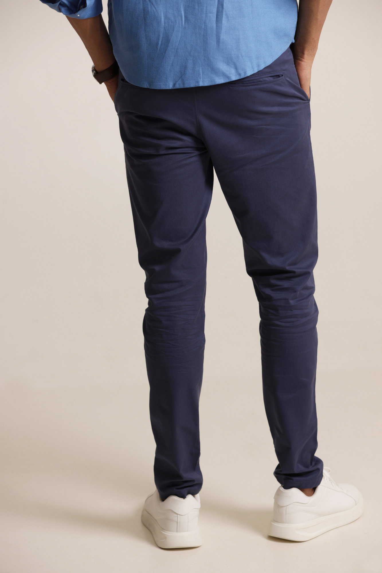 Classic Slim Fit Chinos Trouser Navy Blue